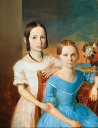 Sisters Set Against a Landscape Backdrop